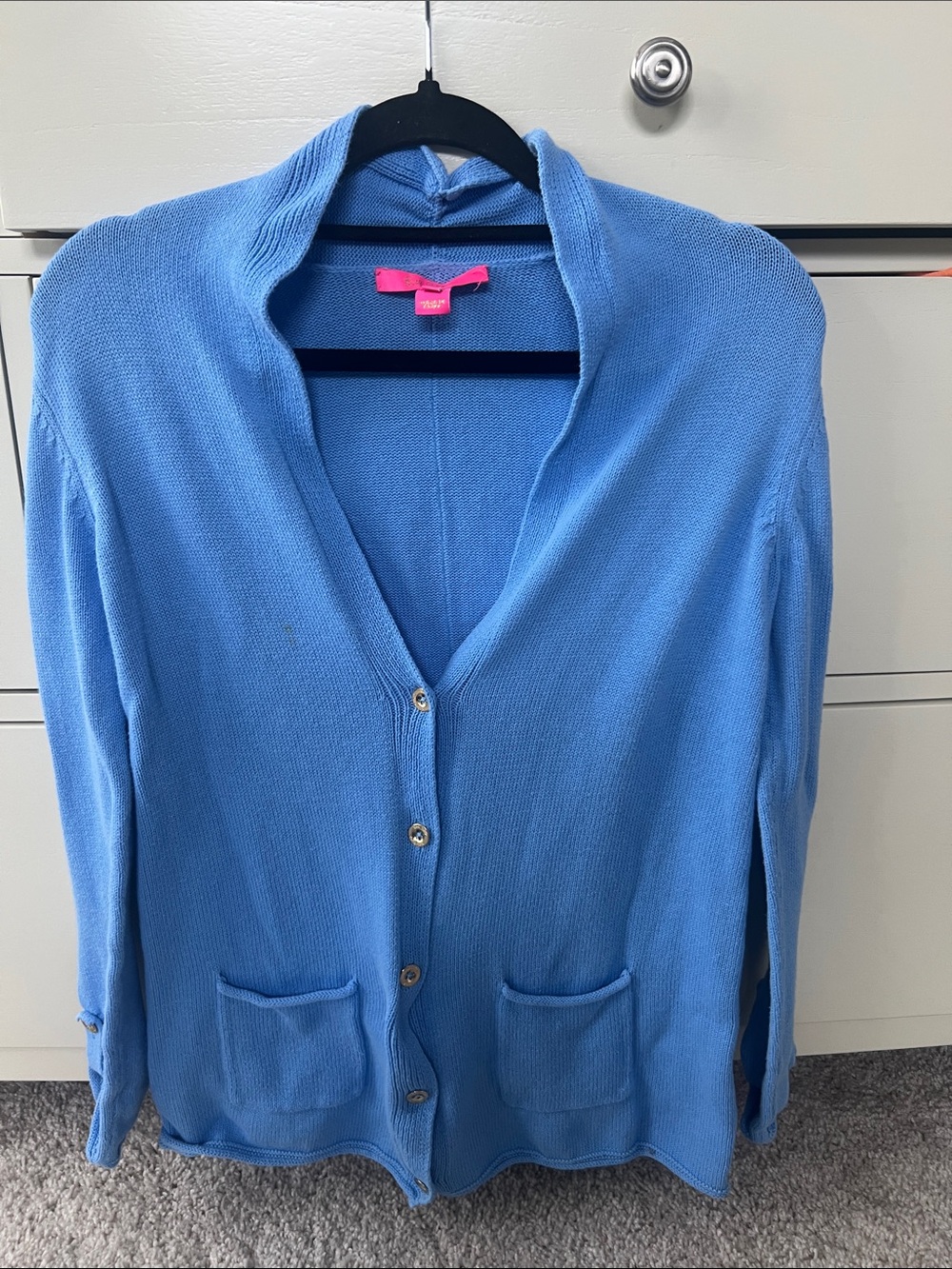 Lilly Pulitzer long blue button front cardigan small